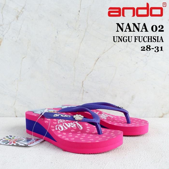 Sandal jepit anak perempuan ANDO - size 28-35 - NANA / LIZZIE / NICE QUEEN - sandal ando anak