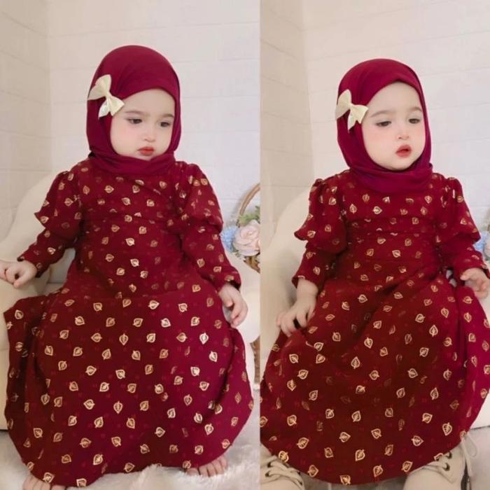 Gamis Anak Perempuan Punjabi 1-10th Model Sari India Modern Crinkle Dress