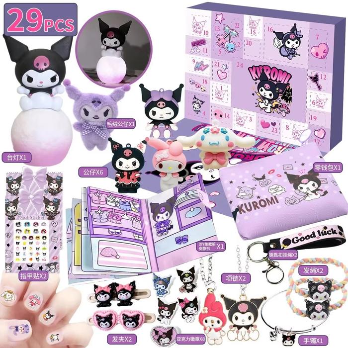 2024 Sanrio Kuromi  Hello KittyAnime Christmas Calendar Advent Figures Halloween Countdown Collectib