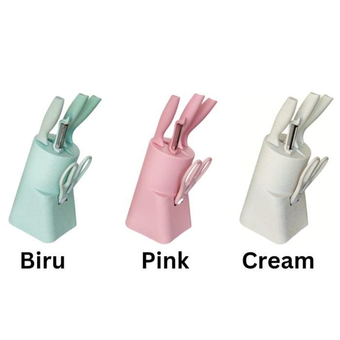 Pisau Set 5 in 1 pisau dapur pisau potong dan tempat set Knife