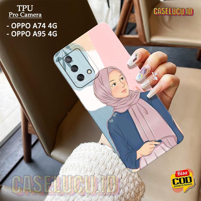 Casing Hp Oppo A74 4G / A95 4G Terbaru - Fashion Case Hijab - Case Oppo A74 4G / A95 4G - Soft Case