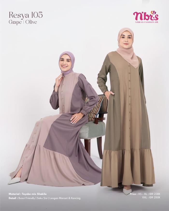 NIBRAS DRES GAMIS RESYA 105 TERBARU 2024