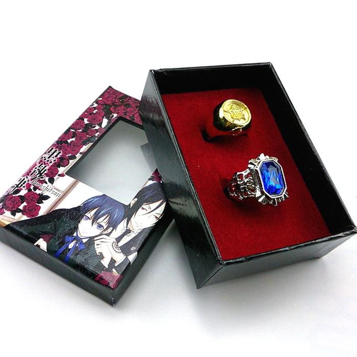 Anime Black Butler Cincin Logam Ciel Phantomhive Aksesori Cosplay