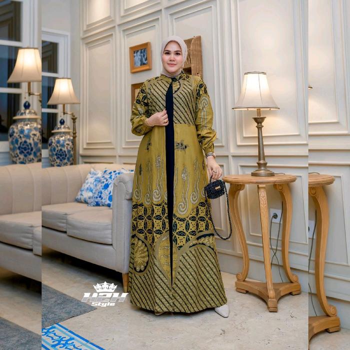 Gamis Batik Mewah Gamis Batik Kondangan Gamis Batik Terlaris Gamis Batik Kombinasi Jack Black Gamis
