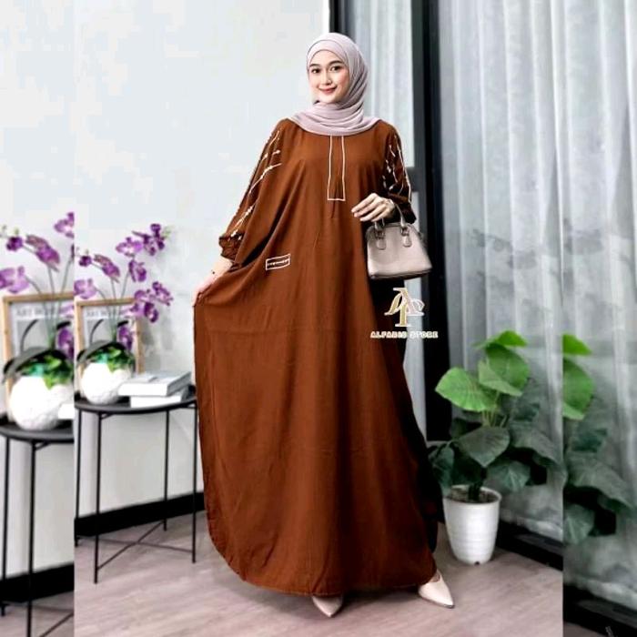 KAFTAN ANNA FADYA STORE All Size Jumbo;  Lingkar Dada 170 cm  Panjang Badan 135-140 cm  Lengan Karet