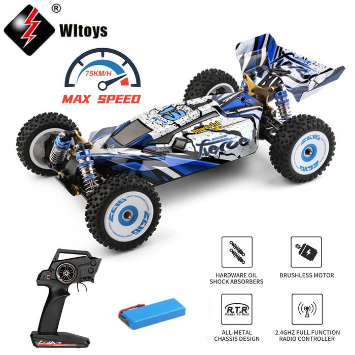 Terlaris, WLtoys Mobil RC 124017, Mainan Kereta Balap RC 1/12 4WD