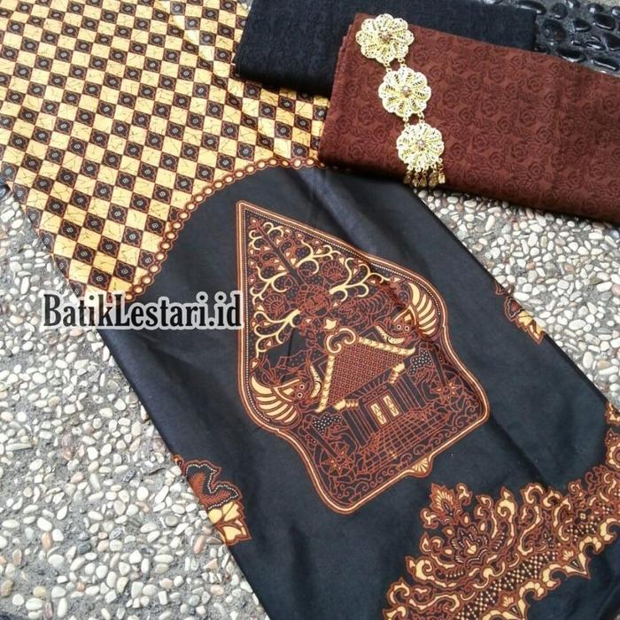 Kain Batik Meteran Motif Gunungan Wayang 2meter Bahan Baju Batik Bahan Kebaya Seragam
