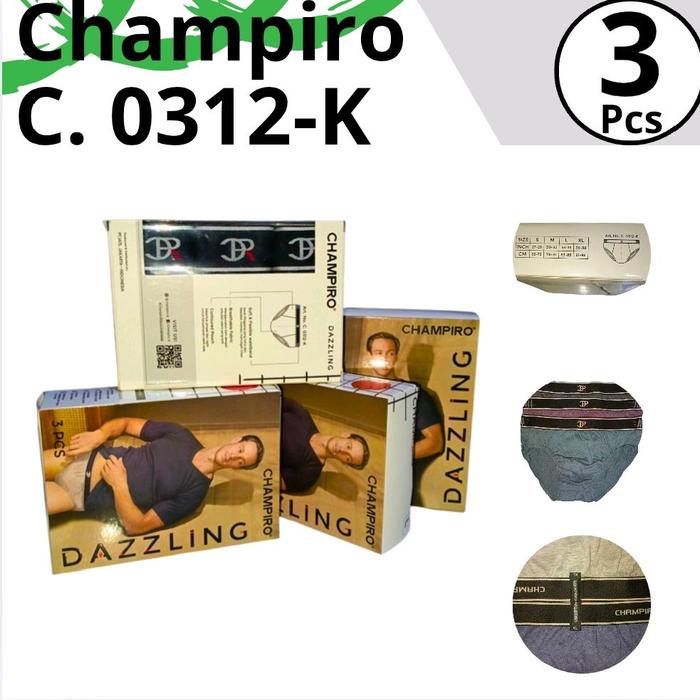 Celana Dalam Pria Champiro C0312K Isi 3 Pcs Clasic Brief