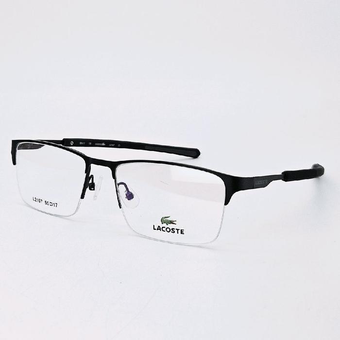 frame kacamata sporty pria wanita Lacoste L2197 Half Frame bisa Lensa Minus Cylinder Blueray Photocr
