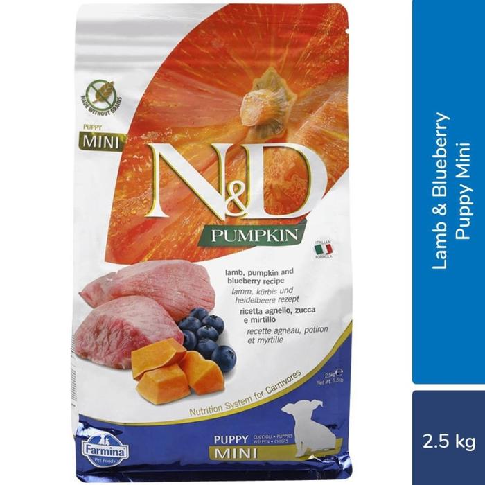 DogFood Farmina N&D Pumpkin Grain Free Lamb&Blueberry Puppy Mini 25kg