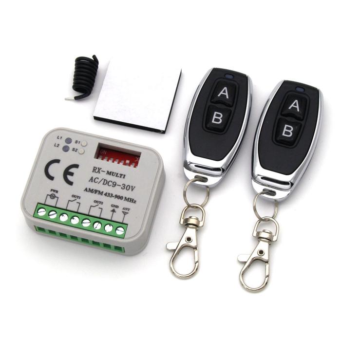 Universal 2-Channel Receiver Fixed Rolling Code 433.92MHz 868.3MHz