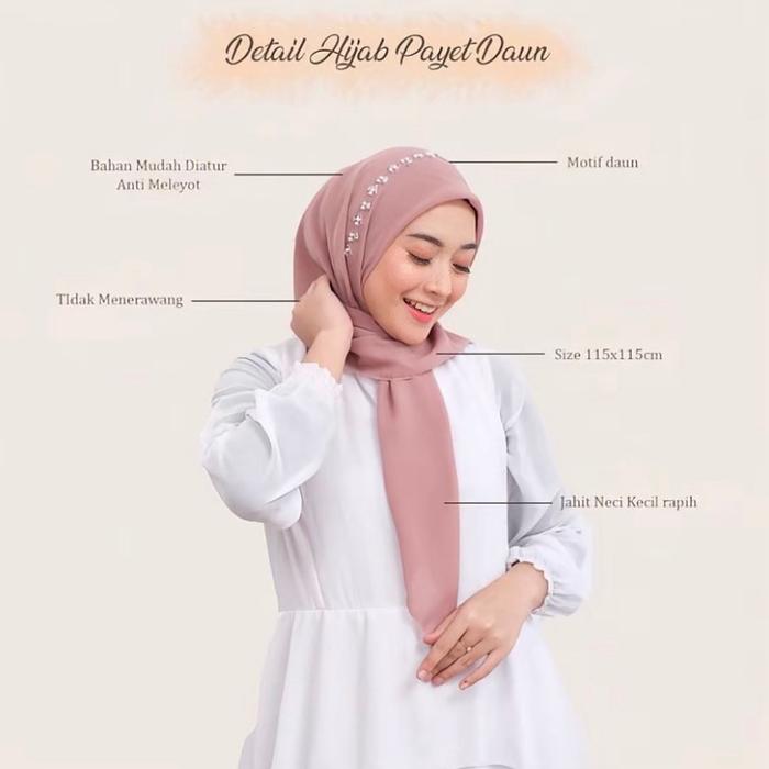 Hijab Segi Empat Bella Square Anti Letoy Anti Kusut Ukuran 120cm x 120cm Jumbo Adem Halus dengan Pay