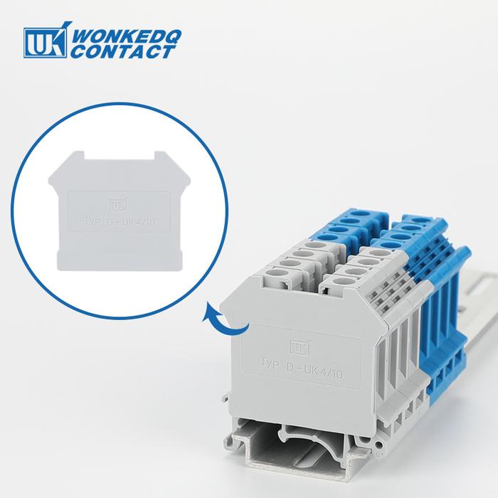 100Pcs D-UK4/10 End Plate For UK 3N/5N/6N/10N/25 UIK16 Connector UK