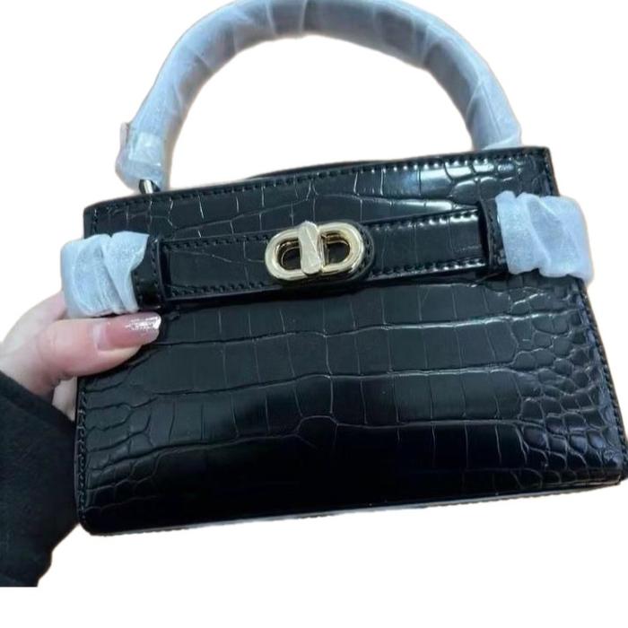 Ck Aubrielle Croc-Effect Top Handle Bag