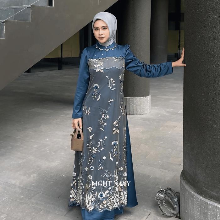 KAMARI DRES (FREE BOX + LIPTIN  WARDAH) gaun pesta gamis