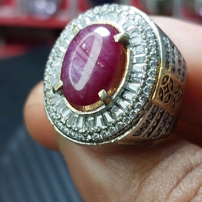 cincin batu pria ruby star 6