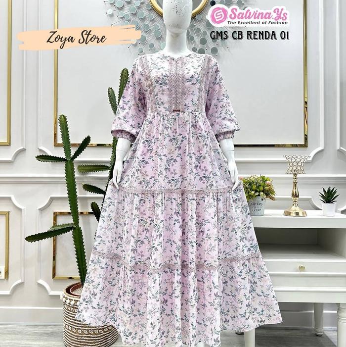 Gamis catton bordir ori slvin ys / gamis fariasi renda salvina ys / salvina ys