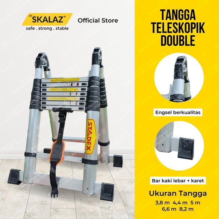 Tangga Teleskopik Double Aluminium Stadex by Skalaz 3,8 mtr - 10 mtr