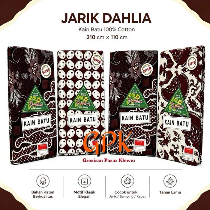 Jarik Batik Putihan / Jarik Samping / Jarik Kebat DAHLIA