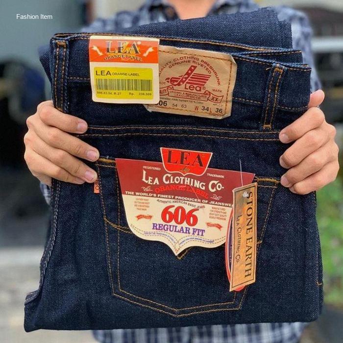 Celana Jeans Standar Pria LEA 606 Original Denim Basic Reguler Fit