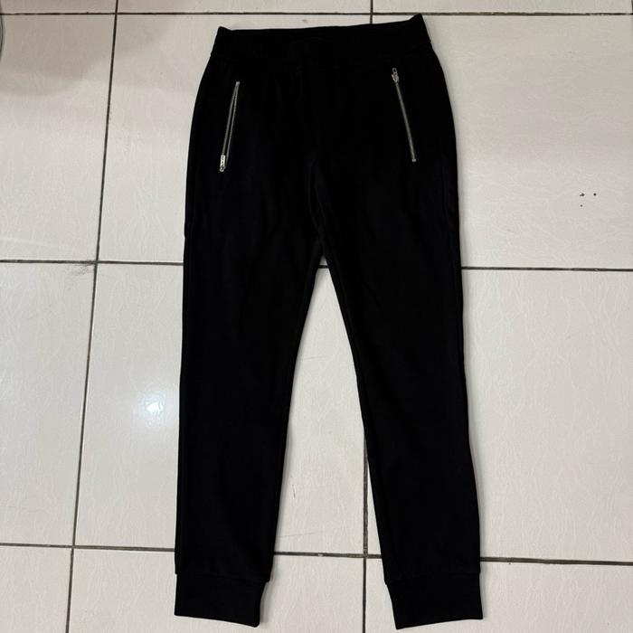 Celana Jogger Calvin Klein Cotton Hitam dengan Ritsleting Samping