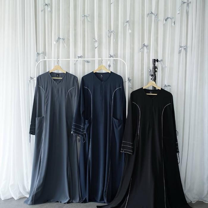 Abaya Ilyana Silk by Khizaaanah Official bahan Ilyana Silk Muslim Dress
