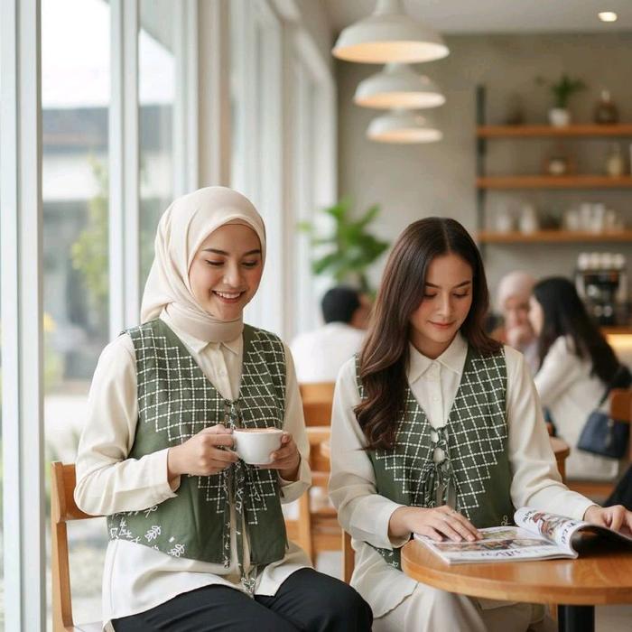 Vest crop/rompi/outer tali batik korean style wanita Muslim Safety Handsock Jujutsu Kaisen Katun Pan