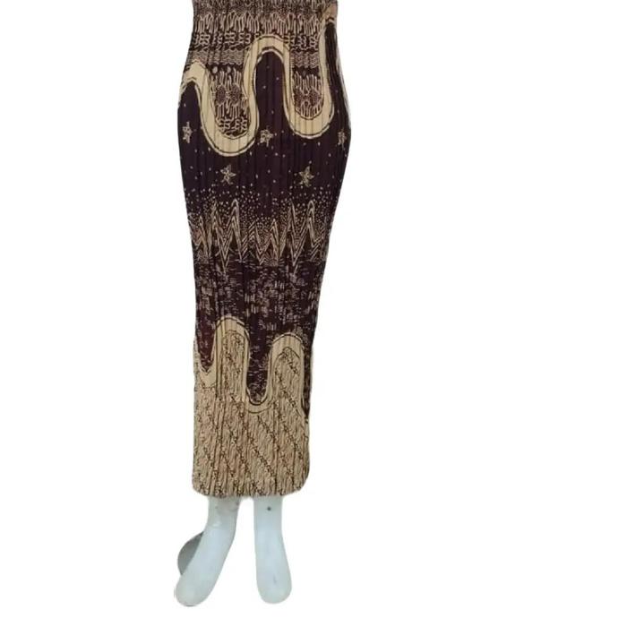 Rok Batik Wanita Bawahan Kebaya Model Plisket Bahan Semi Sutera Motif 017