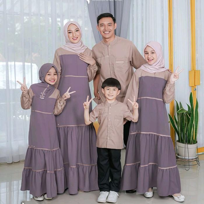 SARIMBIT KELUARGA SEPLY EKSIS 208 Peach GUM / BAJU KELUARGA MUSLIM / BAJU LEBARAN / SARIMBIT LEBARAN