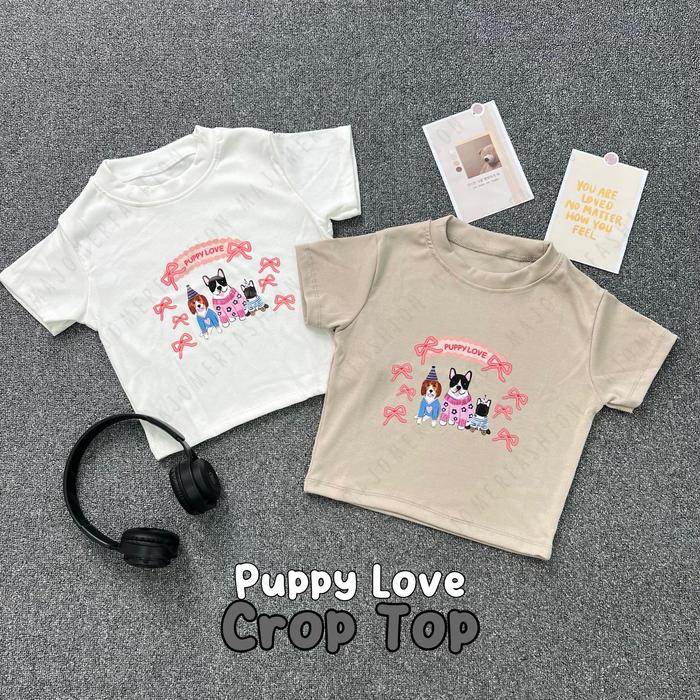 Majomer | Puppy Love Crop Top - Kaos Crop Wanita