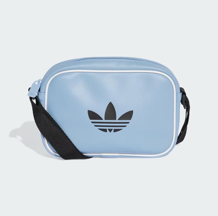 (100% ORIGINAL) Adidas Adicolor Classic Mini Airliner Ash Blue Black Trefoil Sling Bag Crossbody