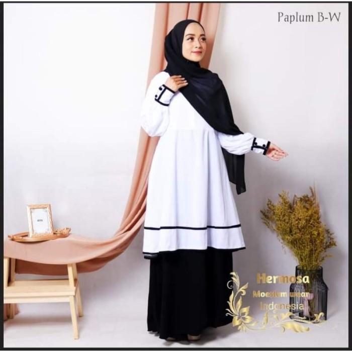 Diskon gamis pns hitam putih pdh-gamis pns wanita hitam putih-seragam  pns