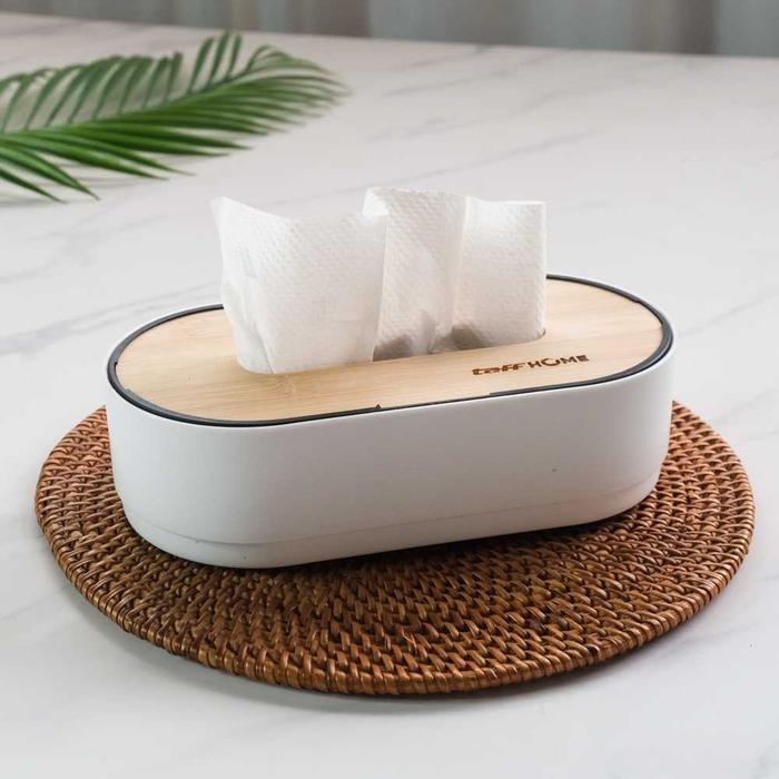 APEN Kotak Tisu Kayu Oval Lifting Tissue Box Storage 22x11.5x6cm Box Tisue Tissu - KE21