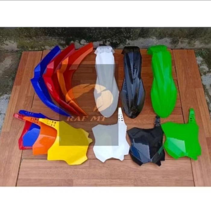 SPAKBOR DEPAN KX450 KX250 DAN PAPAN NOMER KX450 SLEBOR DEPAN KX 450 PLAT NOMER KX 450 FRONT FENDER K