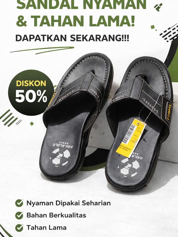 Pakalolo Sandal Pria Desain Trendy Anti Slip Nyaman Awet Model Keren Kekinian Diskon Spesial 30% San