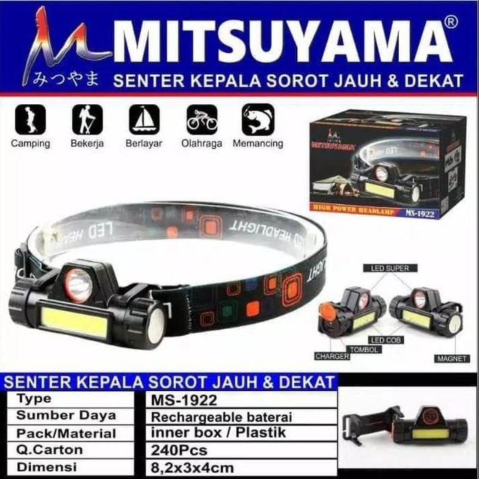 Senter Kepala COB Mitsuyama Senter Kepala Super Terang Senter Kepala Mitsuyama Original Senter Kepal