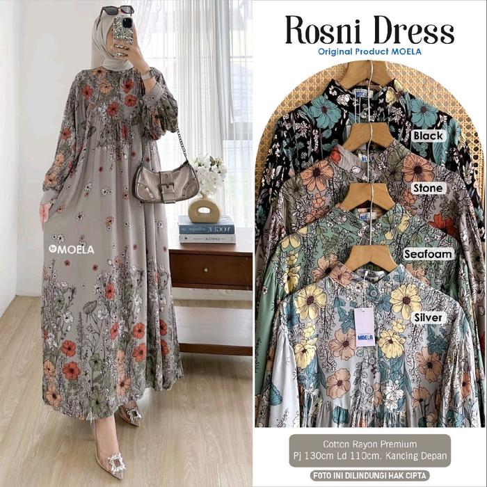 dress moela + baju lebaran + gamis dewasa/remaja masa kini + pakaian + pakaian dewasa