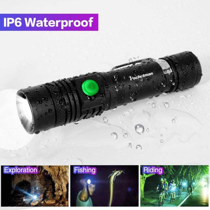 TaffLED Senter LED USB Rechargeable XML-T6 6200 Lumens 10W - P15