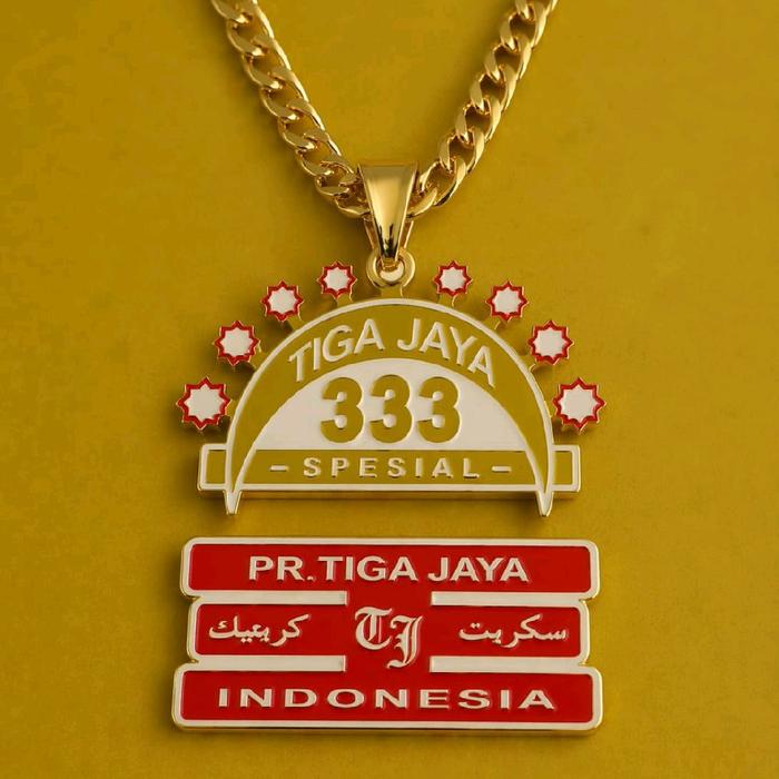 kalung rantai dengan logo 333 tiga jaya
