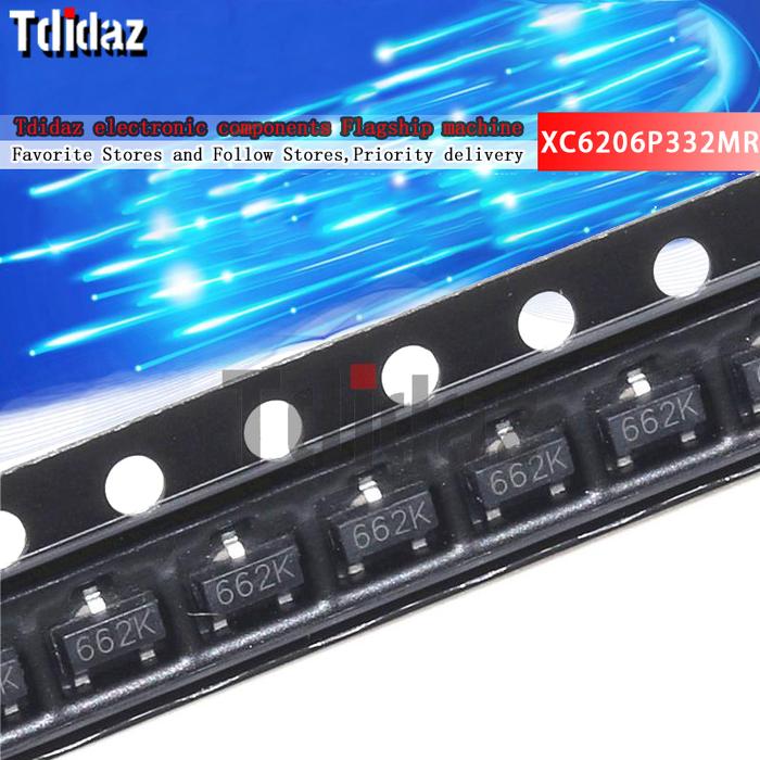 50-100 Buah XC6206P332MR SOT-23 SOT XC6206P332 SOT23 XC6206 SMD(662K)
