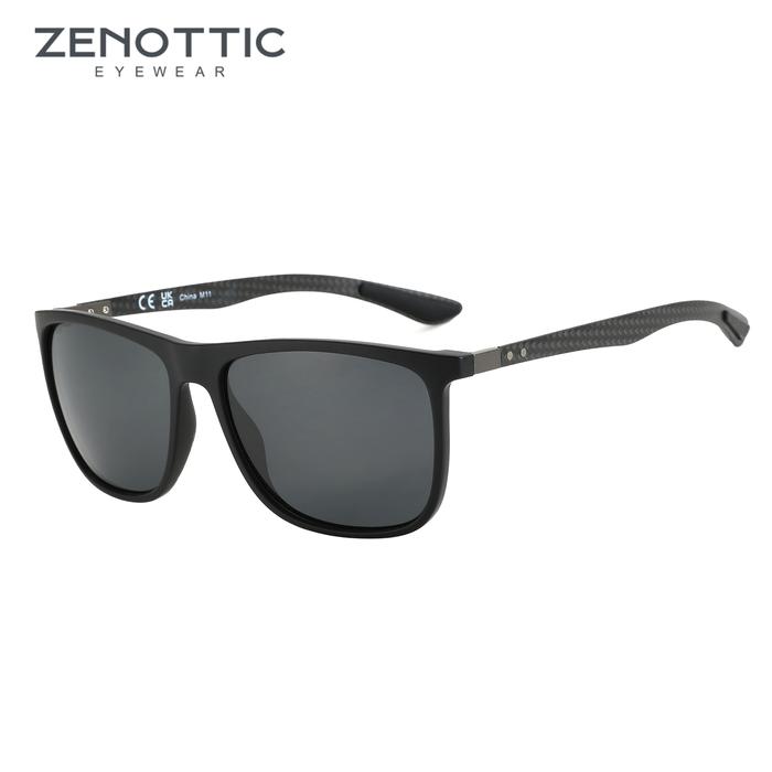 Kacamata Hitam Pria Square Polarized Carbon Fiber Ringan UV400 untuk Olahraga
