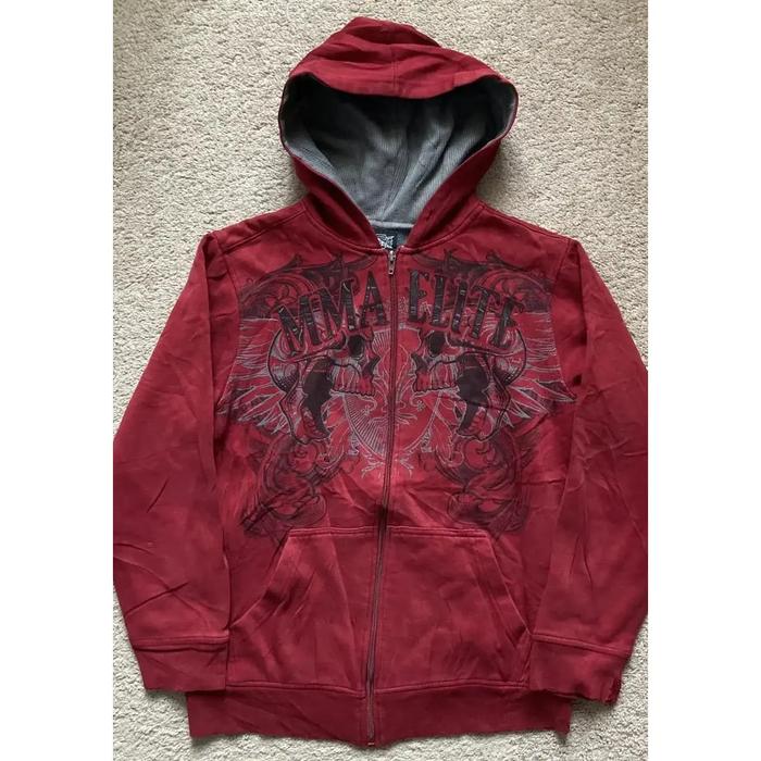 Affliction Fashion Women Suit Y2K New Gothic T shirt Harajuku Hip Hop Zip Hoodie Sweatshirts Drawstr