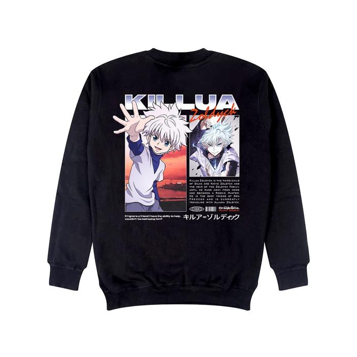 Oraqle Sweater Pullover Hoodie Anime KILLUA CREW BLACK