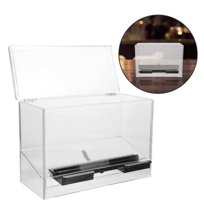 Straw Self-service Box Water Dispenser Stand Coffee Holder Acrylic