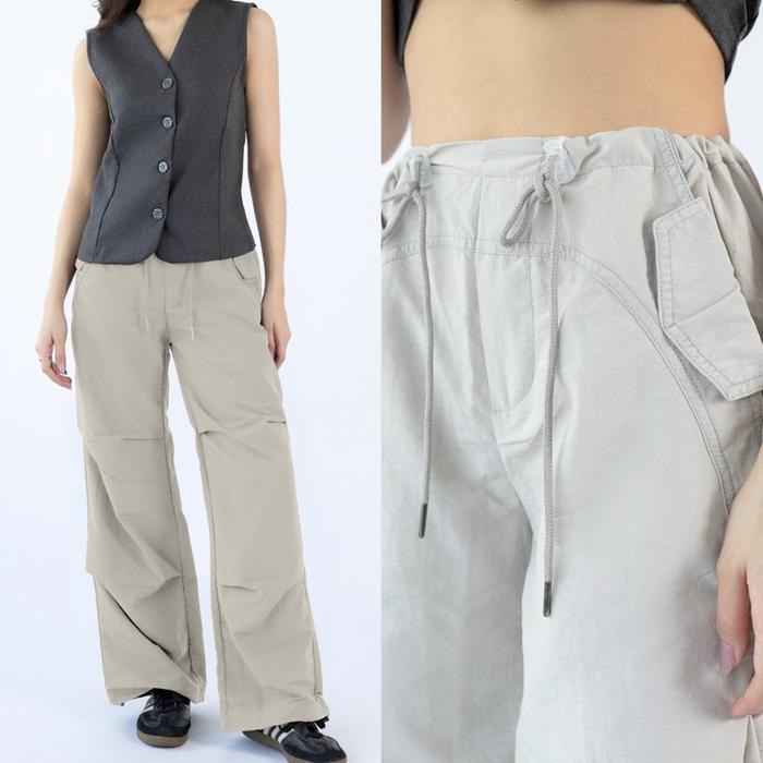 Celana Cargo Serut Pants Korean Style  | ELORAE - Ivy Cargo Pants