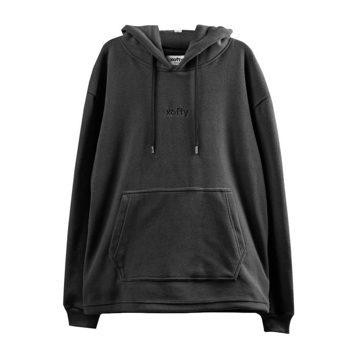 Xofty Sweater Hoodie Boxy Fit Pria Dan Wanita Valtari Black