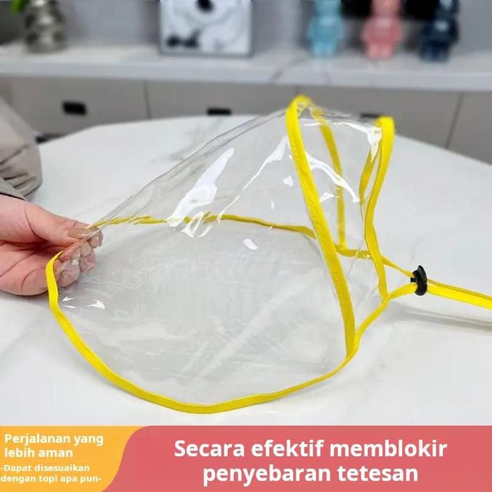 Topi Pelindung Wajah Anak & Bayi dengan Pelindung Dilepas, Perlindungan Isolasi Anti Percikan Cairan
