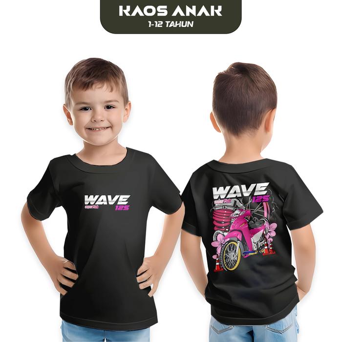 Paradise Kids - Kaos Anak Motif Wave125 Racing - Kaos Anak Cowok Cewek - Baju Terbaru Viral Keren - 