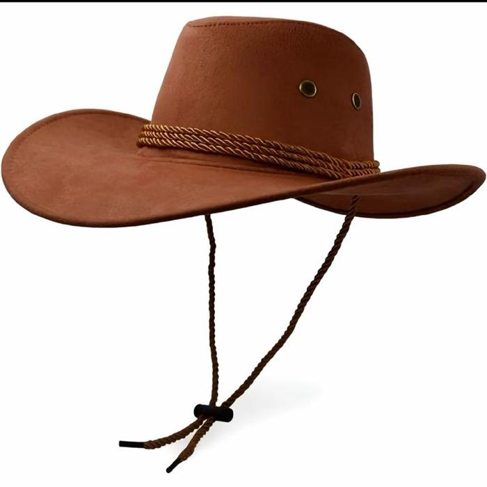 Topi koboy Amerika Laken dewasa pria wanita model fashion YH/topi koboy tambang amerika laken