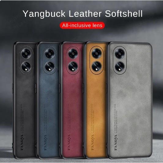 CASE OPPO A18 A38 A58 A78 A98 FANOYA PREMIUM NAPPA LEATHER SOFT CASE